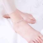 925 Sterling Silver Layered Anklet 1 Pcs - Silver - One Size