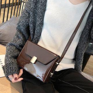 Patent Leather Box Flap Crossbody Bag