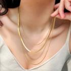 Layered Titanium Steel Necklace Gold - One Size