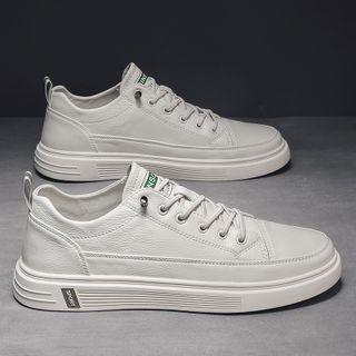 Faux-leather Plain Sneakers