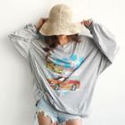 Printed Oversized Cotton Sweatshirt