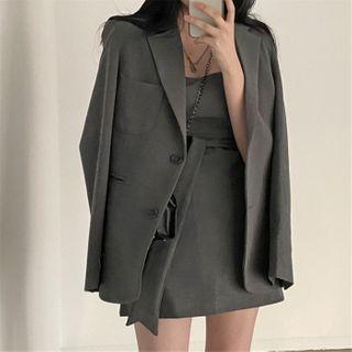 Spaghetti Strap Mini A-line Skirt / Blazer