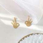 Hand Rhinestone Alloy Dangle Earring 1 Pair - Stud Earrings - Gold - One Size
