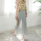 Button-belted Wide-leg Pants