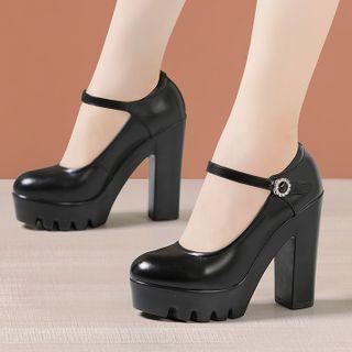 Chunky Heel Platform Chained Mary Jane Shoes