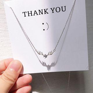 Antler 925 Sterling Silver Necklace As Shown In Figure - One Size