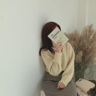Square-neck Alpaca Blend Sweater