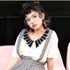 Set: Short-sleeve Collared T-shirt + Suspender Skirt