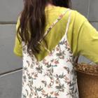 Short-sleeve T-shirt / Strappy Floral Midi Dress