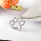 Cut-out Paw Rhinestones Necklace