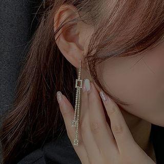 Fringle Drop Sterling Silver Ear Stud / Clip-on Earring