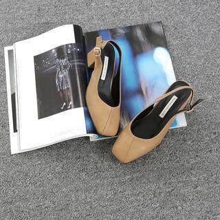 Block-heel Sling-back Pumps