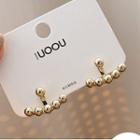 Bead Alloy Swing Earring 1 Pair - 925 Silver Needle - Gold - One Size