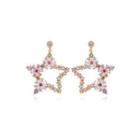 Simple And Fashion Plated Rose Gold Star Flower Earrings With Cubic Zirconia Rose Gold - One Size