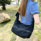 Wide Strap Crossbody Bag Black - One Size