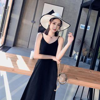 Spaghetti Strap Bow Back Midi A-line Dress