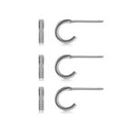 Sterling Silver Simple Fashion Geometric Cubic Zirconia Stud Earrings Silver - One Size