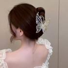 Butterfly Faux Pearl Rhinestone Alloy Hair Clamp
