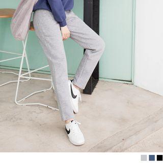 Fleece-lined Side-zipper Pants
