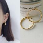 925 Sterling Silver Hoop Earring 1 Pair - E055 - As Shown In Figure - One Size
