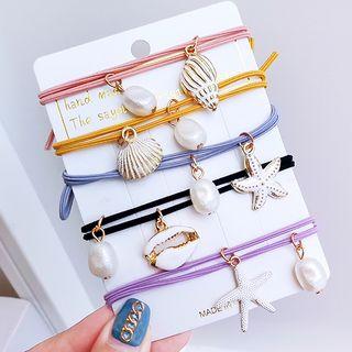 Alloy Shell & Faux Pearl Hair Tie
