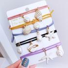 Alloy Shell & Faux Pearl Hair Tie