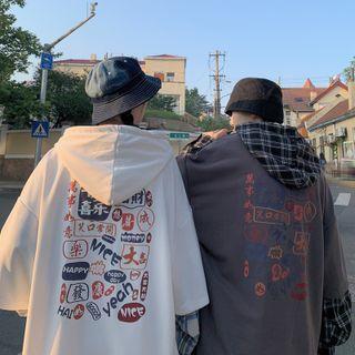 Plaid Panel Print Hoodie