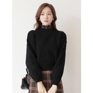 Crew-neck Puff-sleeve Sweater