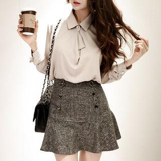 Button-front A-line Mini Skort