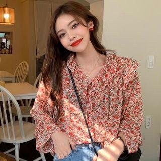 Floral Chiffon Blouse Floral - One Size