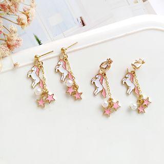 Unicorn Faux Pearl Dangle Earring