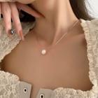 Freshwater Pearl Pendant Alloy Choker Type A - Silver - One Size