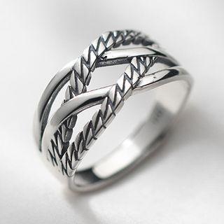 Layered Sterling Silver Ring 1 Pc - S925 Silver - Silver - One Size