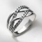 Layered Sterling Silver Ring 1 Pc - S925 Silver - Silver - One Size