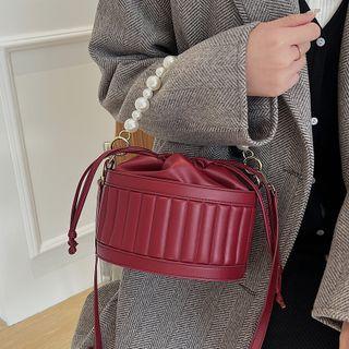 Faux Pearl Lashing Bucket Bag
