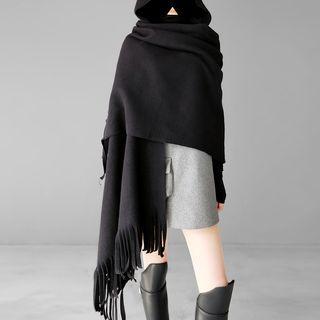 Hooded Fringe Scarf