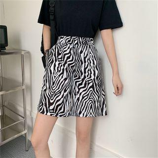 Zebra Printed A-line Shorts