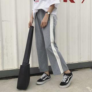 Wide-leg Two-tone Pants
