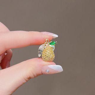 Rhinestone Pear Brooch Gold - One Size