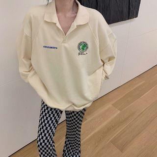 Logo Embroidered Polo Sweatshirt