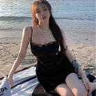 Spaghetti Strap Lace Trim Cut Out Mini A-line Dress