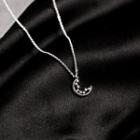 Rhinestone Moon Necklace 1 Pc - As Shown In Figure - One Size