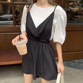 Puff Short-sleeve Top / Strappy Playsuit
