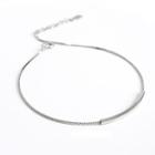 Curve Rod Anklet Ins - Silver - One Size
