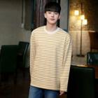 Crew-neck Colored Striped T-shirt