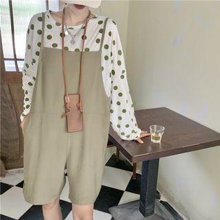 Long-sleeve Dotted Top / Jumper Shorts