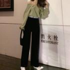 Sweatshirt / Velvet Wide-leg Pants
