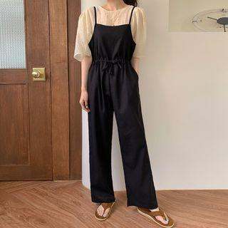 Puff Sleeve Shirred Shirt / Jumper Pants