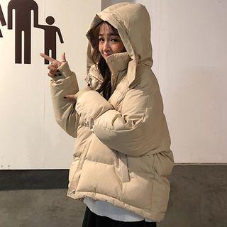 Hooded Padded Jacket Almond - One Size