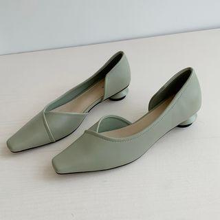 Pointed-toe Chunky-heel Shoes ( Various Designs )